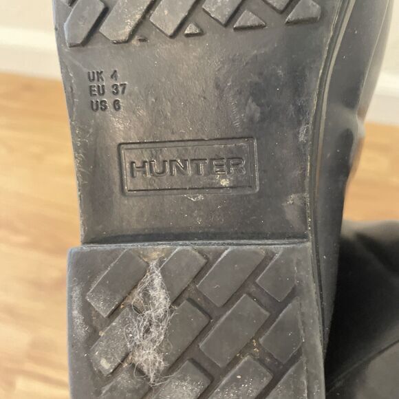 Hunter Womens 6 Regent Carlyle ColorBlock Tall Gloss Rain Boots Black Brown Snow - Picture 12 of 12